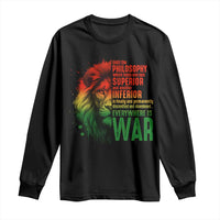 Lion of Judah Long Sleeve Shirt Rasta Haile Selassie War Speech Jah Bless - Wonder Print Shop