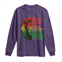 Lion of Judah Long Sleeve Shirt Rasta Haile Selassie War Speech Jah Bless - Wonder Print Shop