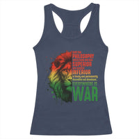 Lion of Judah Racerback Tank Top Rasta Haile Selassie War Speech Jah Bless - Wonder Print Shop