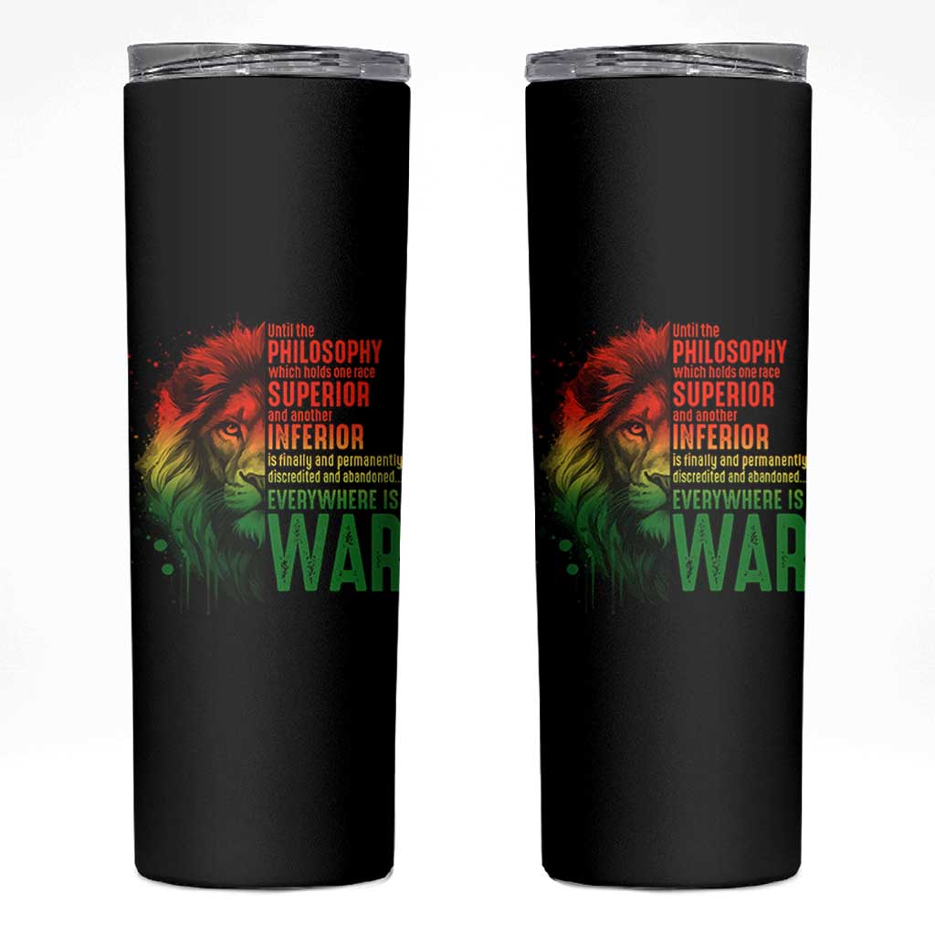 Lion of Judah Skinny Tumbler Rasta Haile Selassie War Speech Jah Bless - Wonder Print Shop