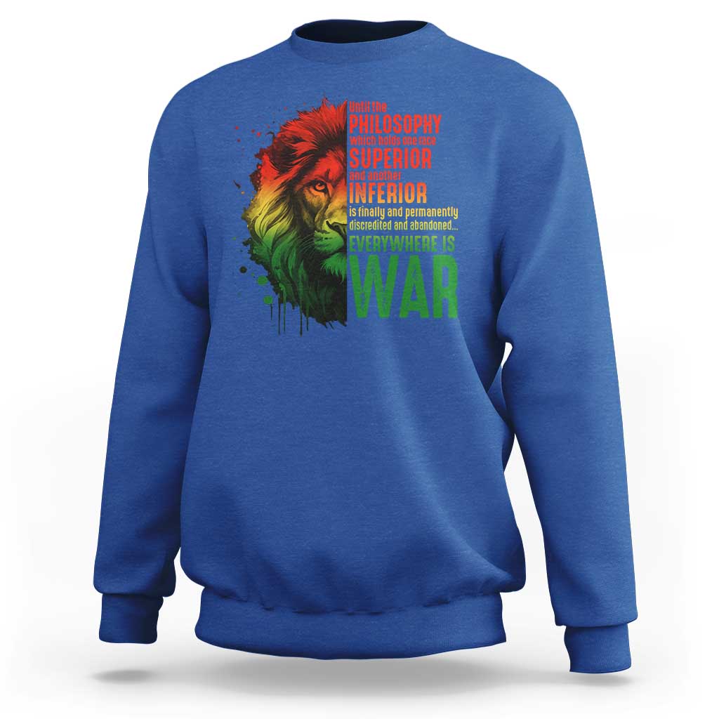 Lion of Judah Sweatshirt Rasta Haile Selassie War Speech Jah Bless - Wonder Print Shop