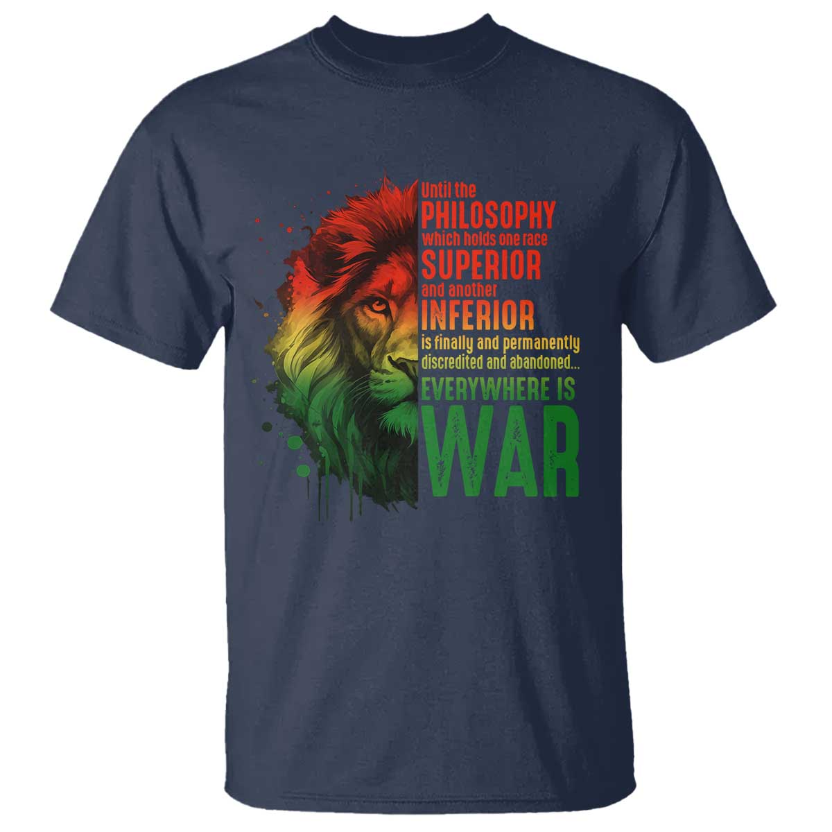 Lion of Judah T Shirt Rasta Haile Selassie War Speech Jah Bless - Wonder Print Shop