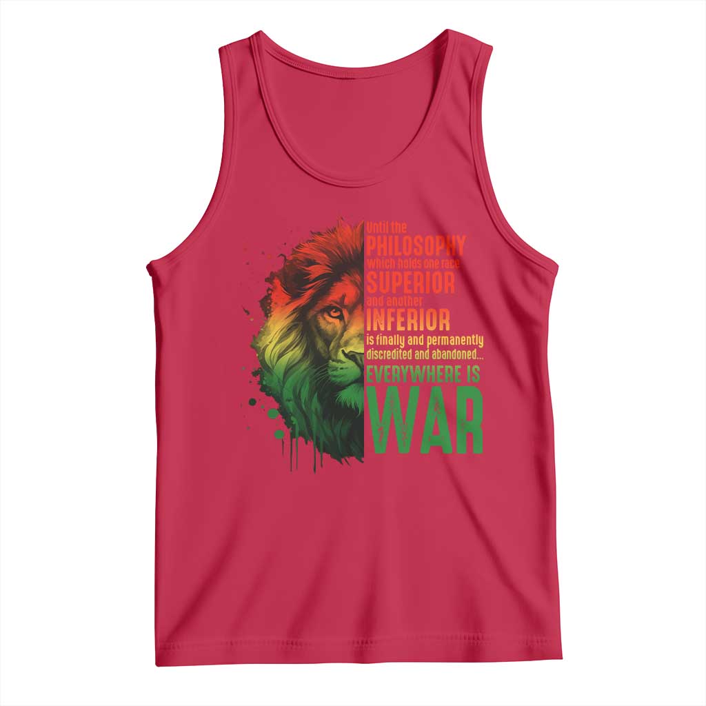 Lion of Judah Tank Top Rasta Haile Selassie War Speech Jah Bless - Wonder Print Shop