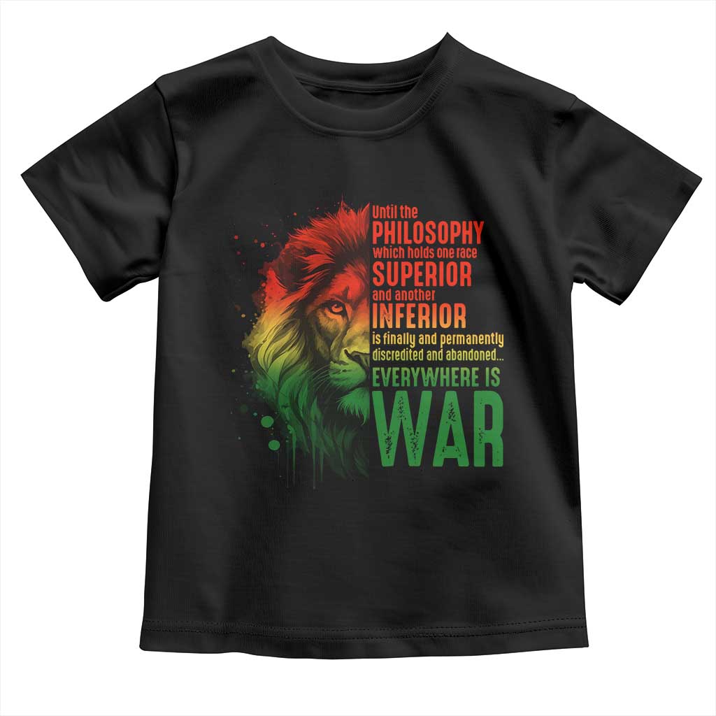 Lion of Judah Toddler T Shirt Rasta Haile Selassie War Speech Jah Bless - Wonder Print Shop