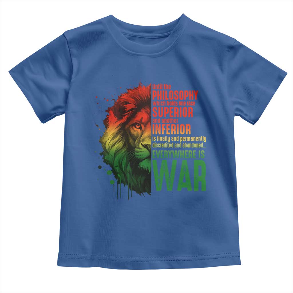 Lion of Judah Toddler T Shirt Rasta Haile Selassie War Speech Jah Bless - Wonder Print Shop
