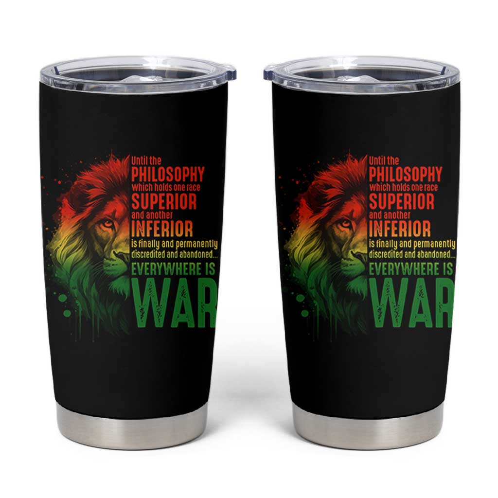 Lion of Judah Tumbler Cup Rasta Haile Selassie War Speech Jah Bless - Wonder Print Shop