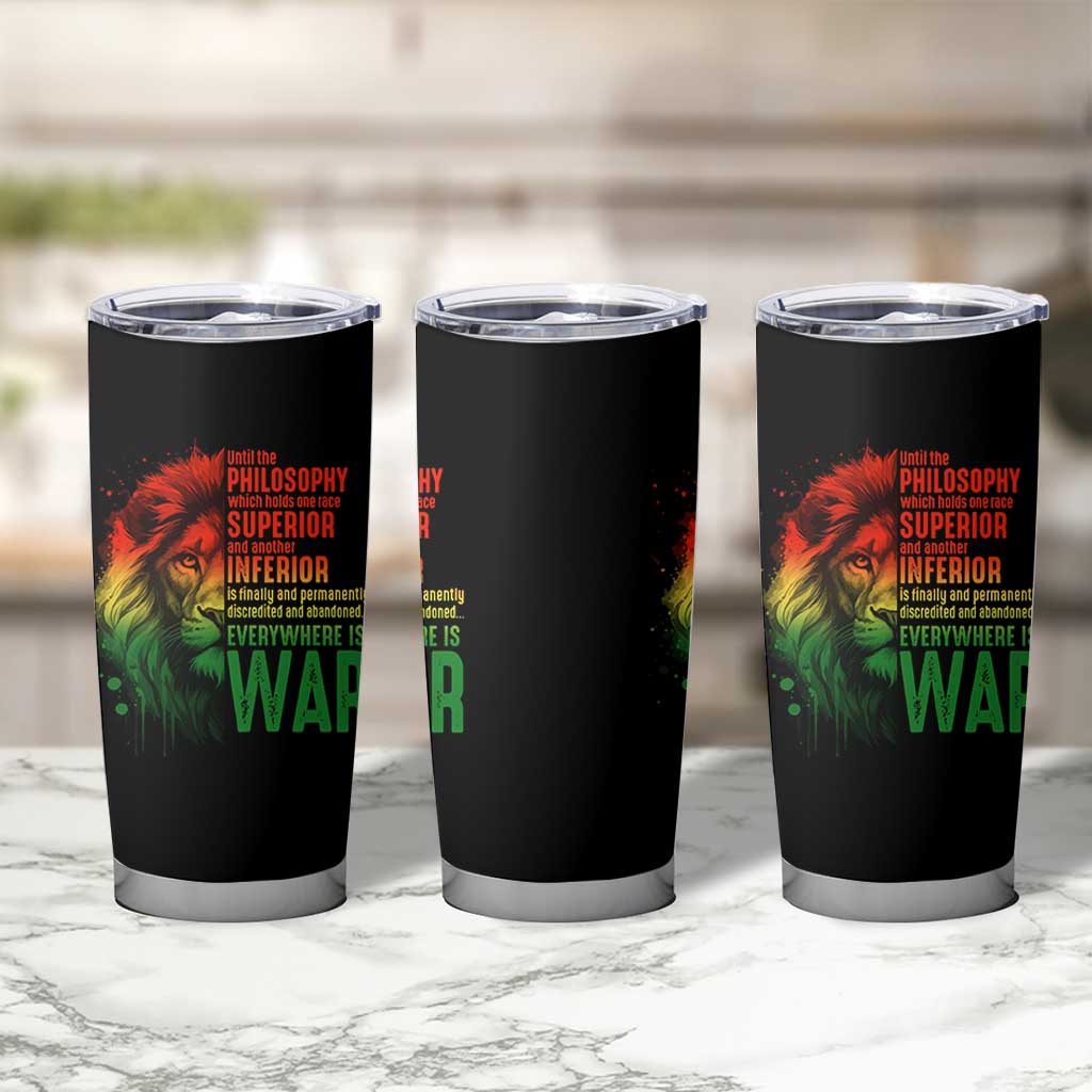 Lion of Judah Tumbler Cup Rasta Haile Selassie War Speech Jah Bless - Wonder Print Shop