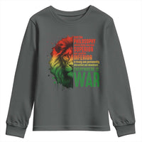 Lion of Judah Youth Sweatshirt Rasta Haile Selassie War Speech Jah Bless - Wonder Print Shop
