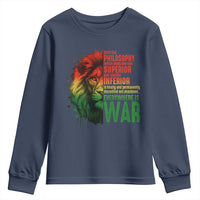 Lion of Judah Youth Sweatshirt Rasta Haile Selassie War Speech Jah Bless - Wonder Print Shop
