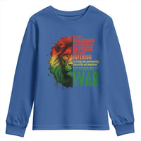 Lion of Judah Youth Sweatshirt Rasta Haile Selassie War Speech Jah Bless - Wonder Print Shop