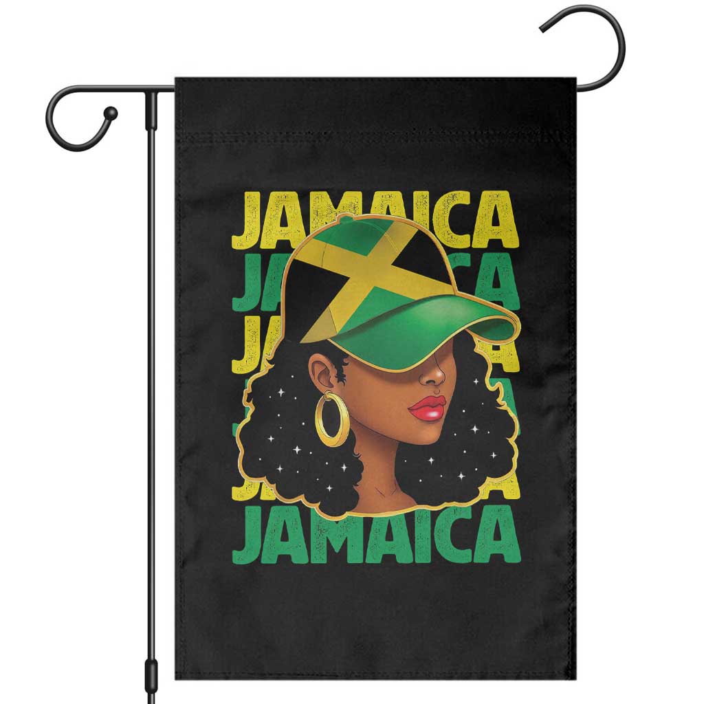 Proud Jamaican Afro Black Woman Jamaica Flag Pride Garden Flag - Wonder Print Shop