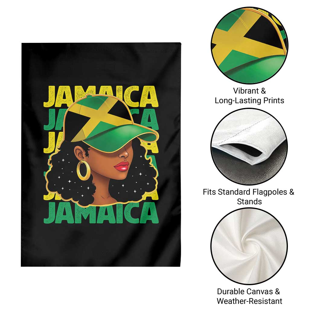 Proud Jamaican Afro Black Woman Jamaica Flag Pride Garden Flag - Wonder Print Shop