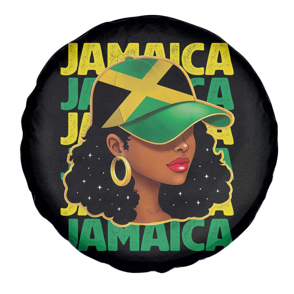 Proud Jamaican Afro Black Woman Jamaica Flag Pride Spare Tire Cover - Wonder Print Shop