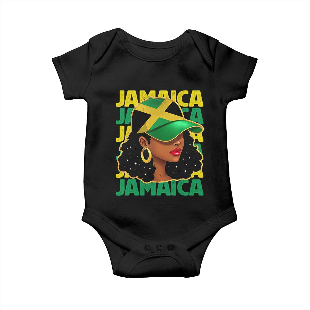 Proud Jamaican Afro Black Woman Jamaica Flag Pride Baby Onesie - Wonder Print Shop