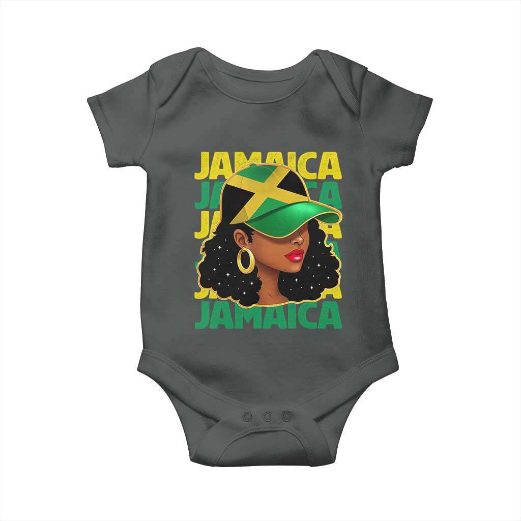 Proud Jamaican Afro Black Woman Jamaica Flag Pride Baby Onesie - Wonder Print Shop