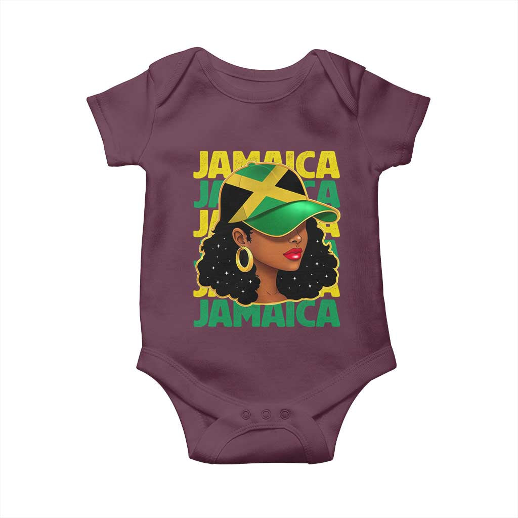 Proud Jamaican Afro Black Woman Jamaica Flag Pride Baby Onesie - Wonder Print Shop