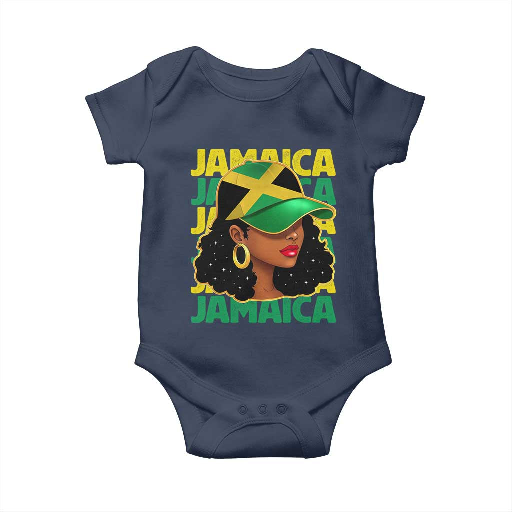 Proud Jamaican Afro Black Woman Jamaica Flag Pride Baby Onesie - Wonder Print Shop