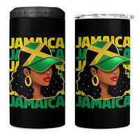 Proud Jamaican Afro Black Woman Jamaica Flag Pride 4 in 1 Can Cooler Tumbler - Wonder Print Shop
