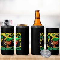 Proud Jamaican Afro Black Woman Jamaica Flag Pride 4 in 1 Can Cooler Tumbler - Wonder Print Shop