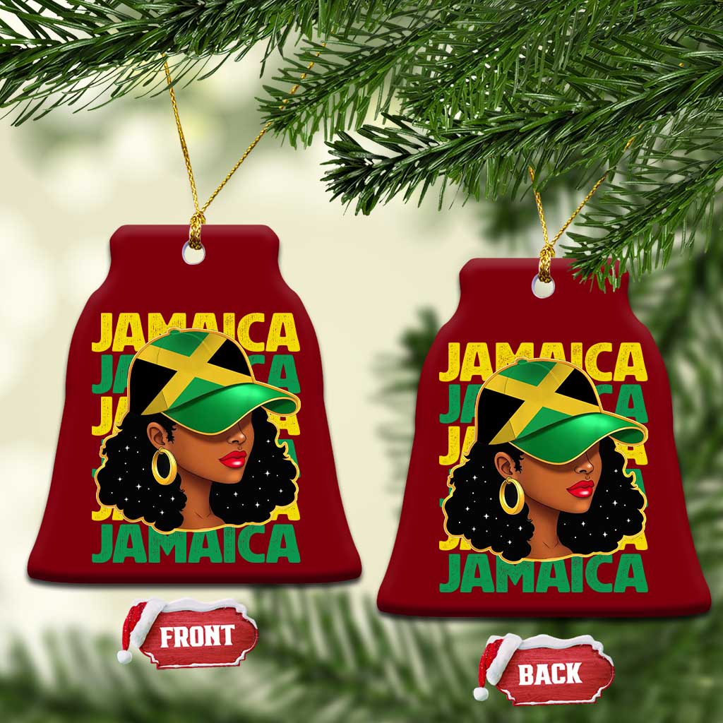 Proud Jamaican Afro Black Woman Jamaica Flag Pride Ceramic Ornament - Wonder Print Shop