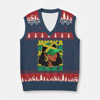 Proud Jamaican Afro Black Woman Jamaica Flag Pride V-Neck Knit Sweater Vest - Wonder Print Shop