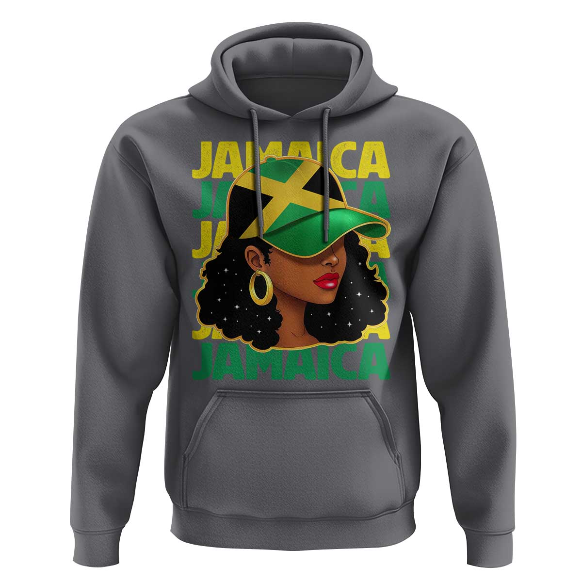 Proud Jamaican Afro Black Woman Jamaica Flag Pride Hoodie - Wonder Print Shop