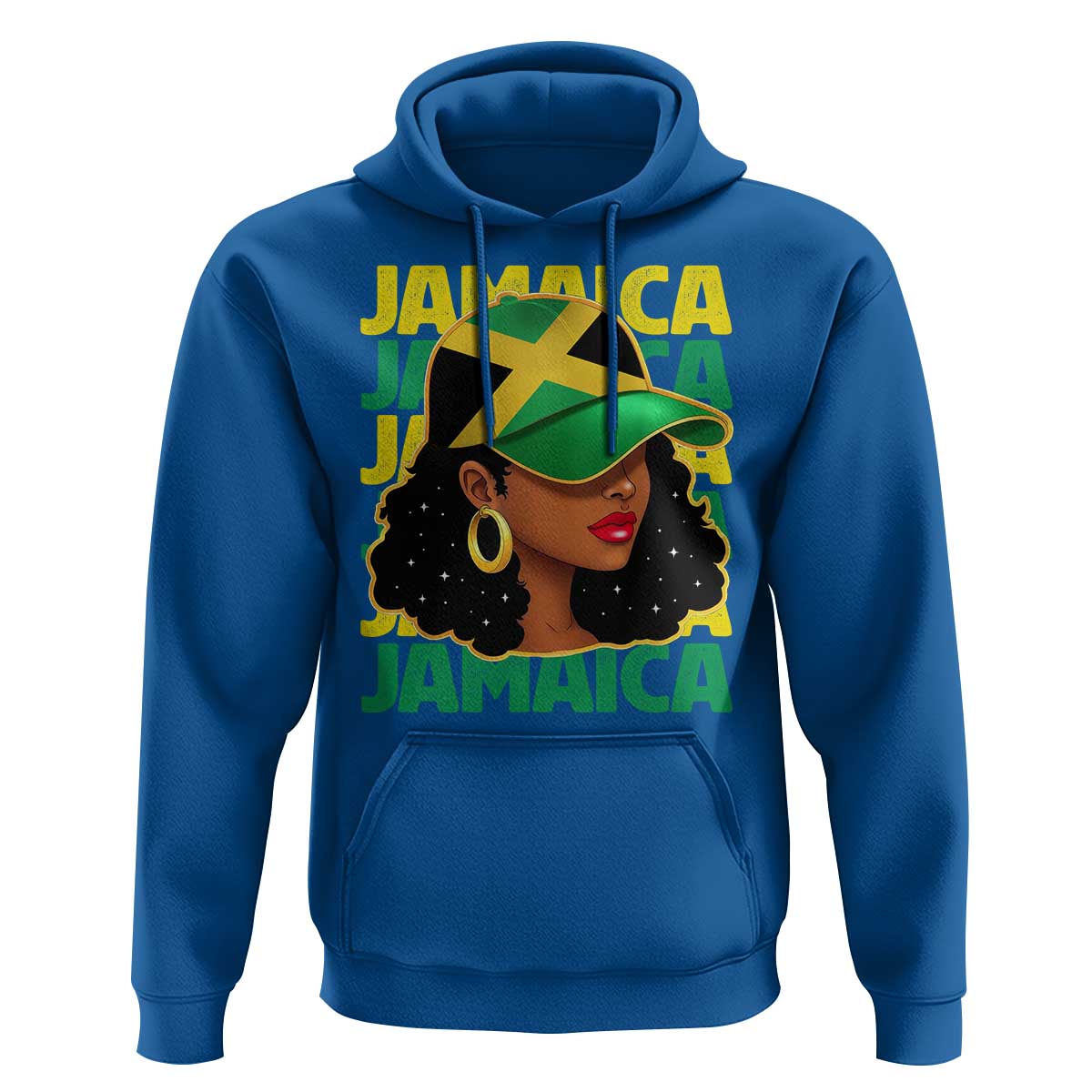 Proud Jamaican Afro Black Woman Jamaica Flag Pride Hoodie - Wonder Print Shop
