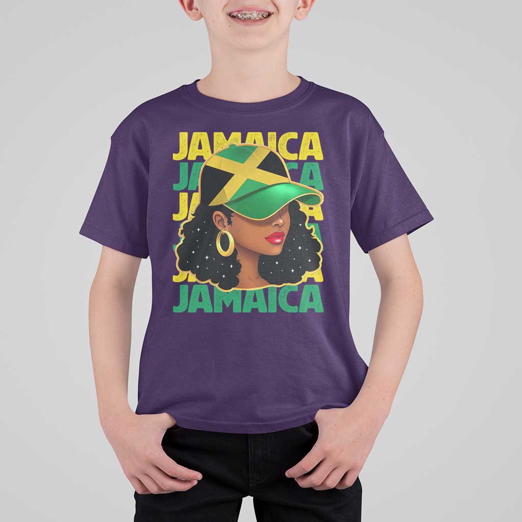 Proud Jamaican Afro Black Woman Jamaica Flag Pride T Shirt For Kid - Wonder Print Shop