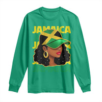 Proud Jamaican Afro Black Woman Jamaica Flag Pride Long Sleeve Shirt - Wonder Print Shop