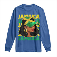 Proud Jamaican Afro Black Woman Jamaica Flag Pride Long Sleeve Shirt - Wonder Print Shop