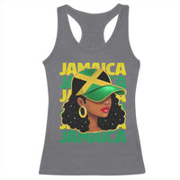 Proud Jamaican Afro Black Woman Jamaica Flag Pride Racerback Tank Top - Wonder Print Shop
