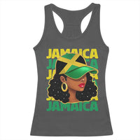 Proud Jamaican Afro Black Woman Jamaica Flag Pride Racerback Tank Top - Wonder Print Shop