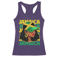 Proud Jamaican Afro Black Woman Jamaica Flag Pride Racerback Tank Top - Wonder Print Shop
