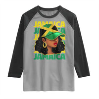Proud Jamaican Afro Black Woman Jamaica Flag Pride Raglan Shirt - Wonder Print Shop