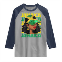 Proud Jamaican Afro Black Woman Jamaica Flag Pride Raglan Shirt - Wonder Print Shop