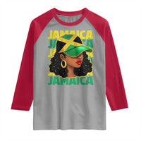 Proud Jamaican Afro Black Woman Jamaica Flag Pride Raglan Shirt - Wonder Print Shop