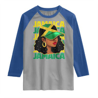 Proud Jamaican Afro Black Woman Jamaica Flag Pride Raglan Shirt - Wonder Print Shop