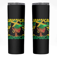 Proud Jamaican Afro Black Woman Jamaica Flag Pride Skinny Tumbler - Wonder Print Shop
