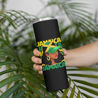 Proud Jamaican Afro Black Woman Jamaica Flag Pride Skinny Tumbler - Wonder Print Shop