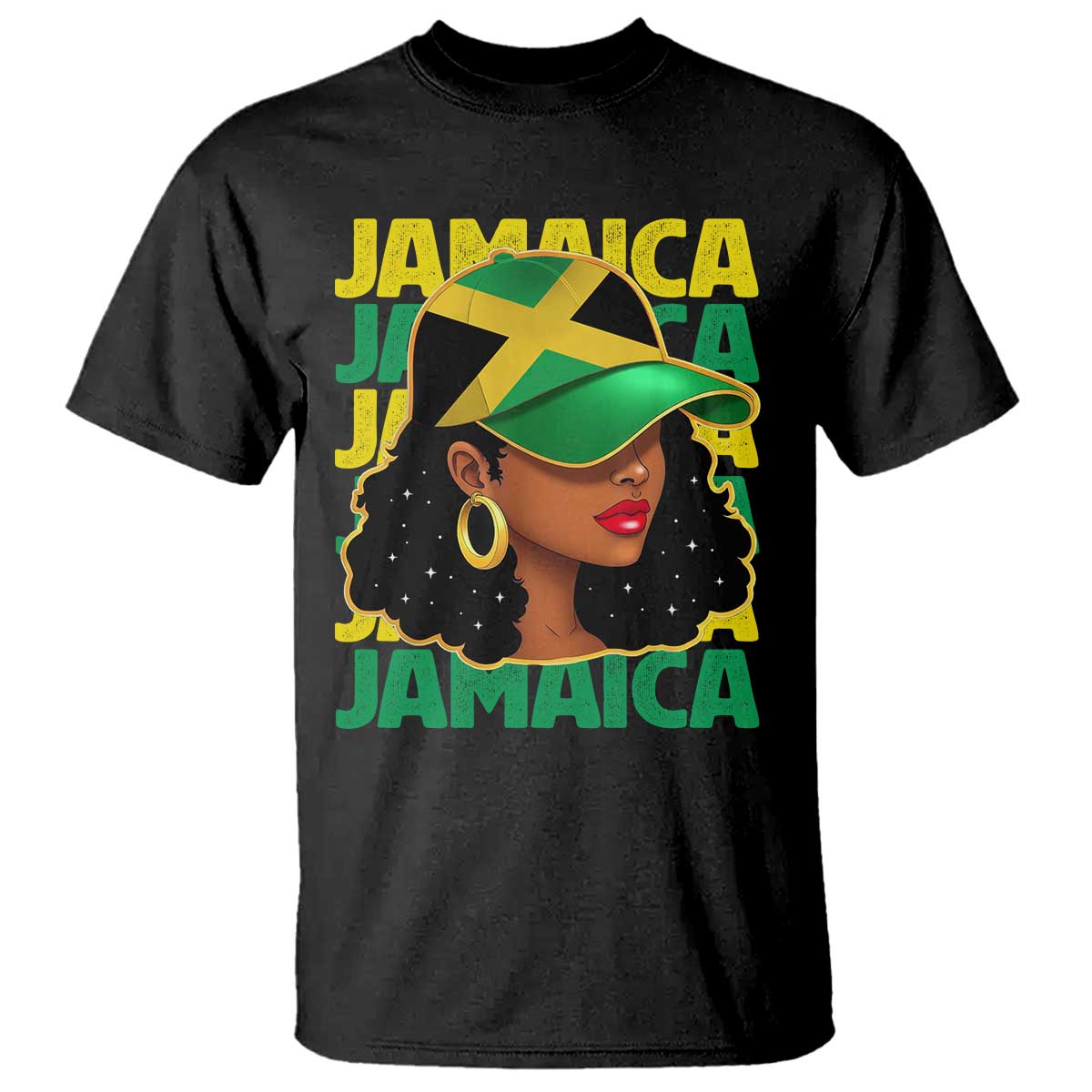 Proud Jamaican Afro Black Woman Jamaica Flag Pride T Shirt - Wonder Print Shop