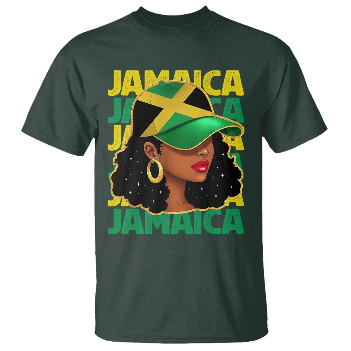 Proud Jamaican Afro Black Woman Jamaica Flag Pride T Shirt - Wonder Print Shop