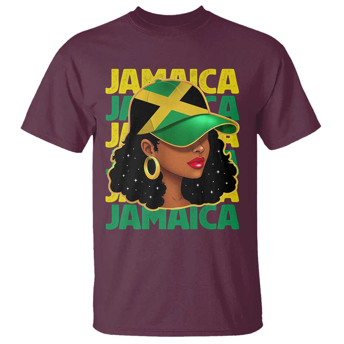 Proud Jamaican Afro Black Woman Jamaica Flag Pride T Shirt - Wonder Print Shop