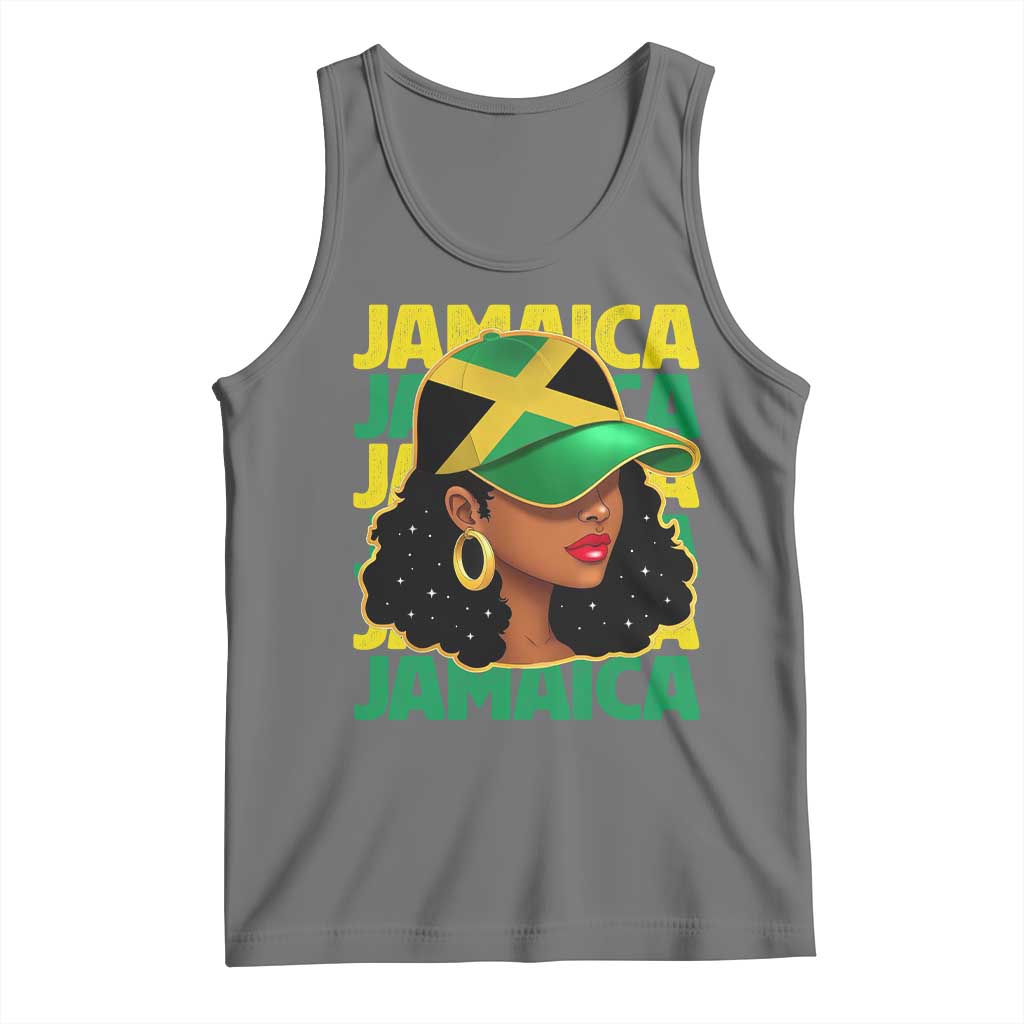 Proud Jamaican Afro Black Woman Jamaica Flag Pride Tank Top - Wonder Print Shop