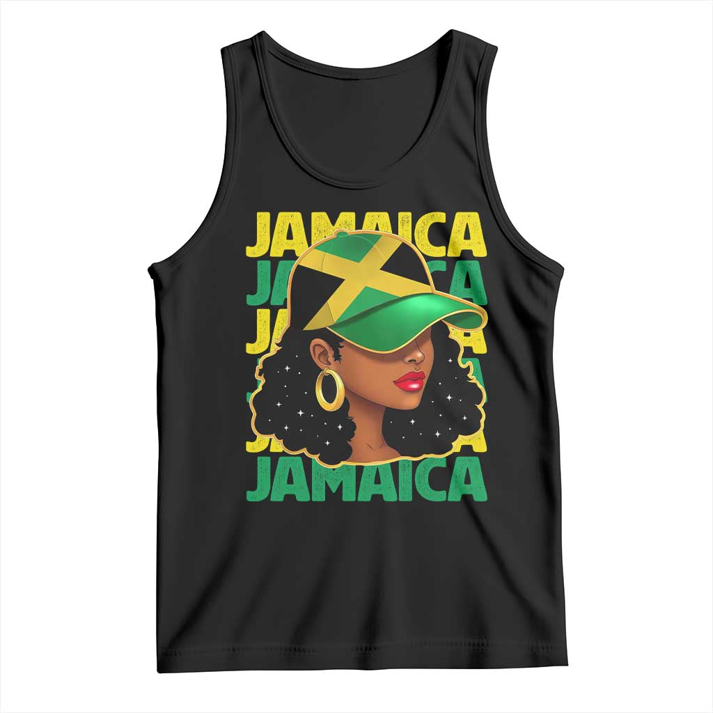 Proud Jamaican Afro Black Woman Jamaica Flag Pride Tank Top - Wonder Print Shop