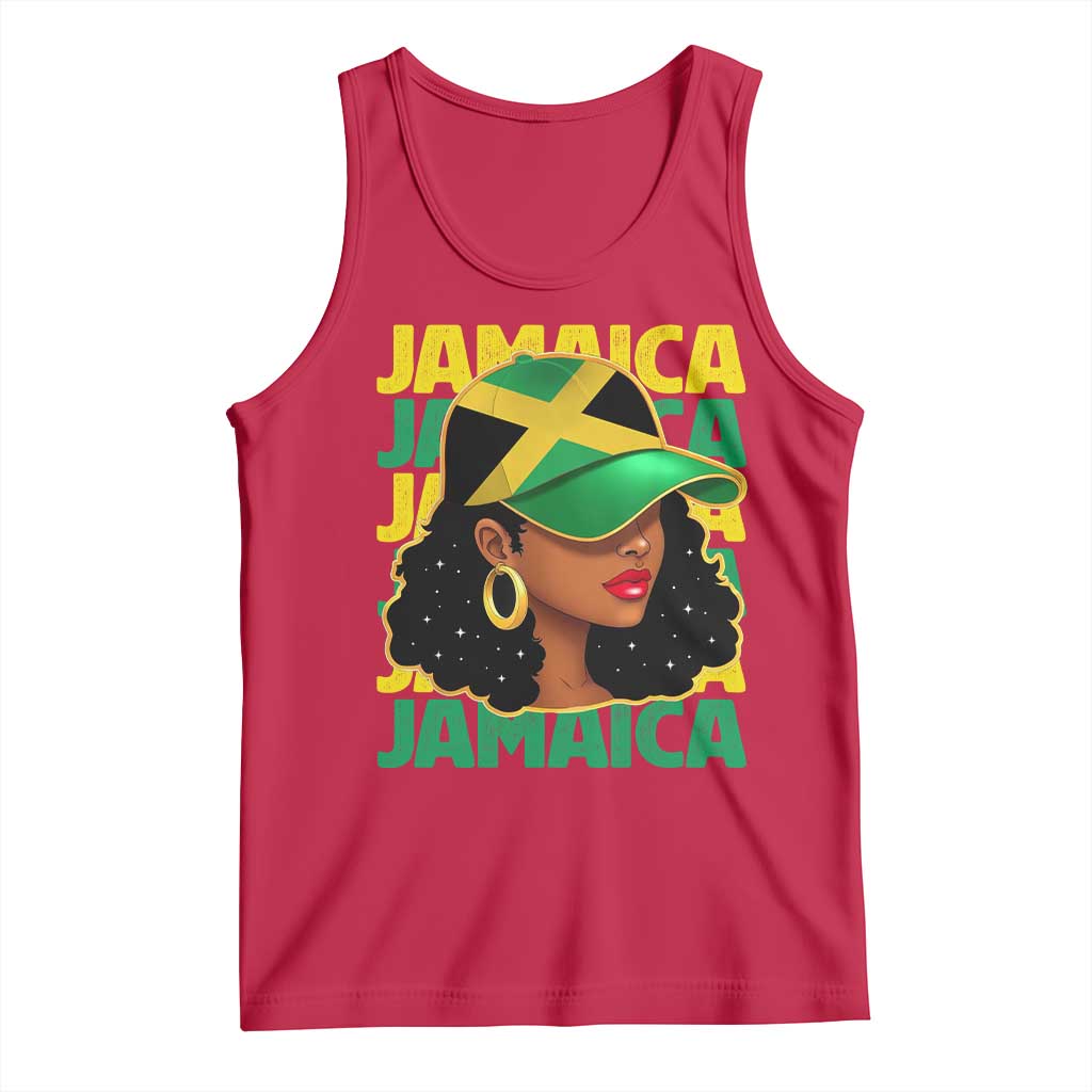 Proud Jamaican Afro Black Woman Jamaica Flag Pride Tank Top - Wonder Print Shop