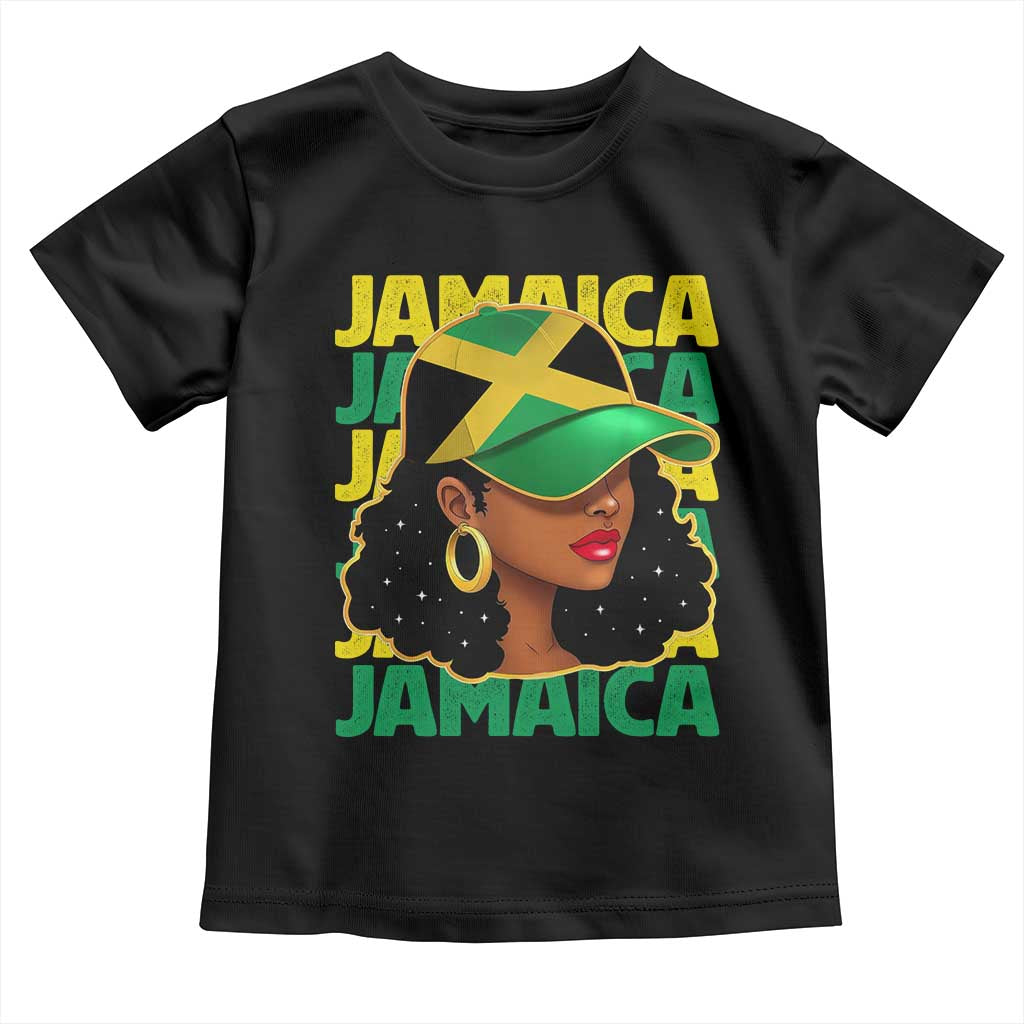 Proud Jamaican Afro Black Woman Jamaica Flag Pride Toddler T Shirt - Wonder Print Shop