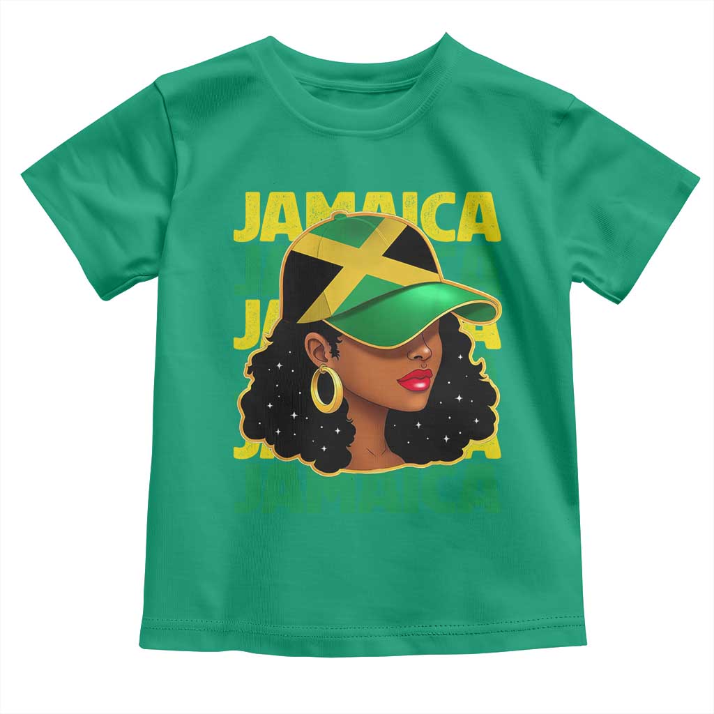 Proud Jamaican Afro Black Woman Jamaica Flag Pride Toddler T Shirt - Wonder Print Shop