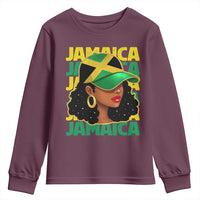 Proud Jamaican Afro Black Woman Jamaica Flag Pride Youth Sweatshirt - Wonder Print Shop