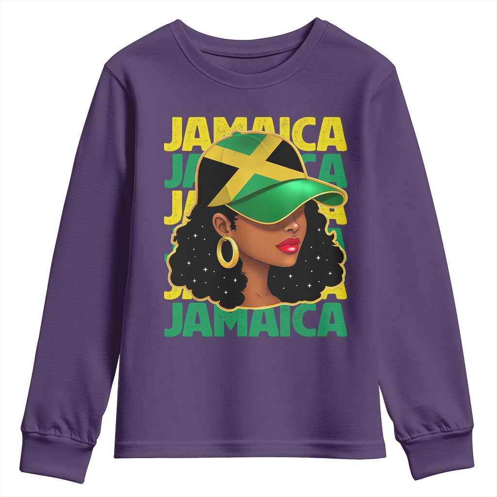 Proud Jamaican Afro Black Woman Jamaica Flag Pride Youth Sweatshirt - Wonder Print Shop