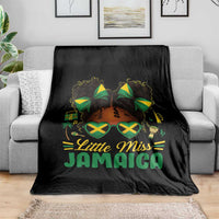 Little Miss Jamaica Throw Blanket Proud Jamaican Afro Black Girls Jamaica Flag Pride - Wonder Print Shop